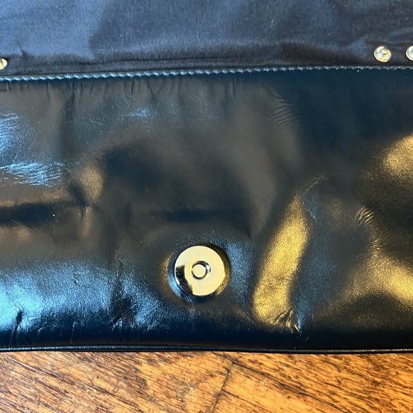 Gianni Bernini convertible wristlet shoulder bag black smooth leather - Picture 13 of 13